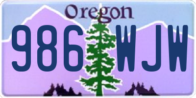 OR license plate 986WJW