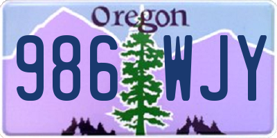 OR license plate 986WJY