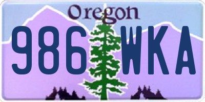 OR license plate 986WKA