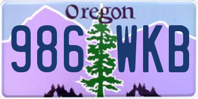 OR license plate 986WKB