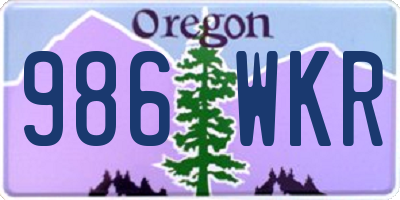 OR license plate 986WKR
