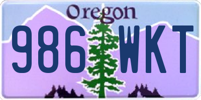 OR license plate 986WKT