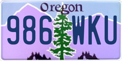 OR license plate 986WKU