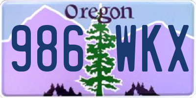 OR license plate 986WKX