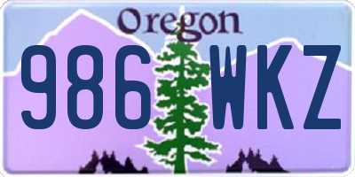OR license plate 986WKZ