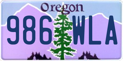 OR license plate 986WLA