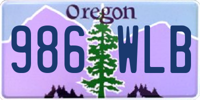 OR license plate 986WLB