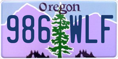 OR license plate 986WLF