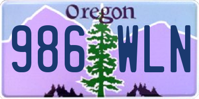 OR license plate 986WLN