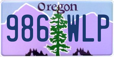 OR license plate 986WLP