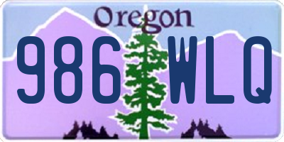 OR license plate 986WLQ