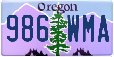 OR license plate 986WMA