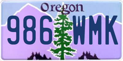 OR license plate 986WMK