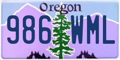 OR license plate 986WML