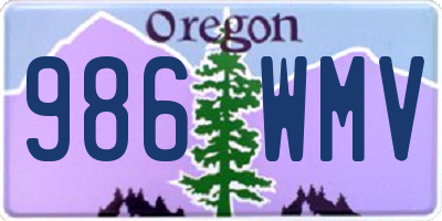 OR license plate 986WMV