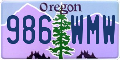 OR license plate 986WMW