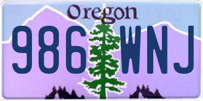 OR license plate 986WNJ