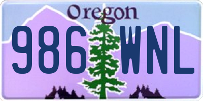 OR license plate 986WNL