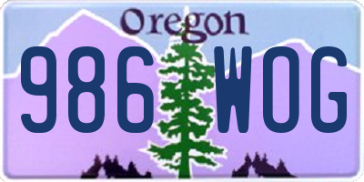 OR license plate 986WOG
