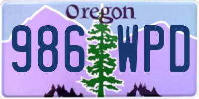 OR license plate 986WPD