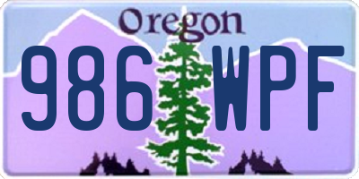 OR license plate 986WPF