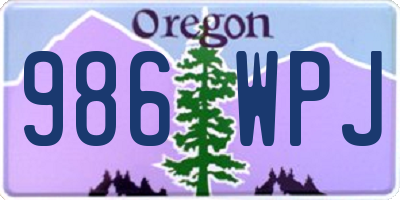 OR license plate 986WPJ