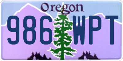 OR license plate 986WPT