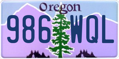 OR license plate 986WQL