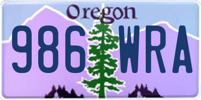 OR license plate 986WRA