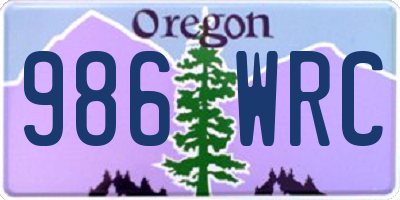 OR license plate 986WRC