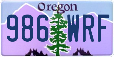 OR license plate 986WRF