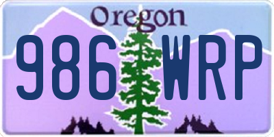 OR license plate 986WRP
