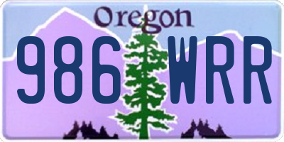 OR license plate 986WRR