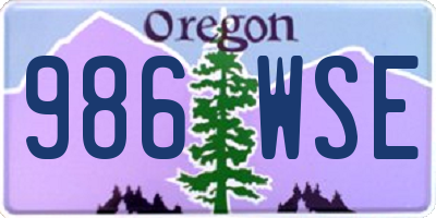 OR license plate 986WSE