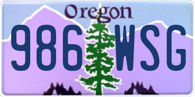 OR license plate 986WSG