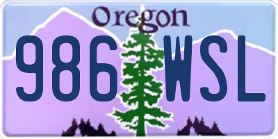OR license plate 986WSL
