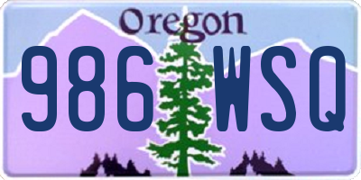 OR license plate 986WSQ
