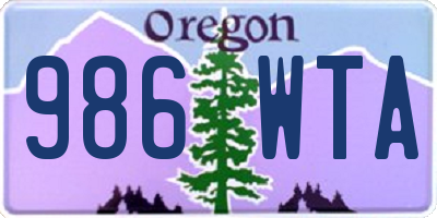 OR license plate 986WTA