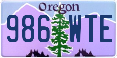 OR license plate 986WTE