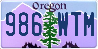 OR license plate 986WTM