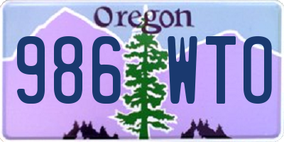 OR license plate 986WTO