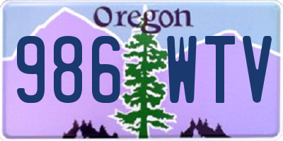 OR license plate 986WTV
