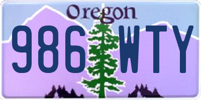 OR license plate 986WTY