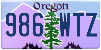 OR license plate 986WTZ