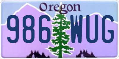 OR license plate 986WUG