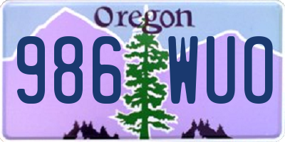 OR license plate 986WUO