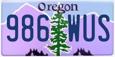 OR license plate 986WUS