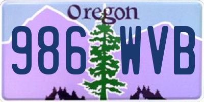 OR license plate 986WVB