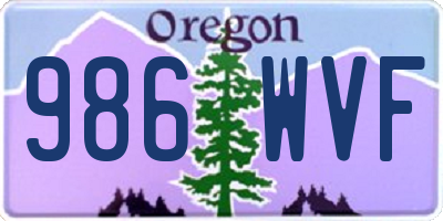 OR license plate 986WVF