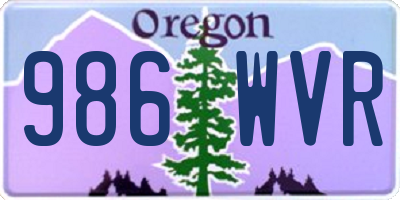 OR license plate 986WVR